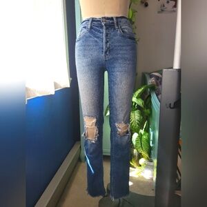 Willow and Root Mom Jean, Distressed, Boot Cut, Size 24